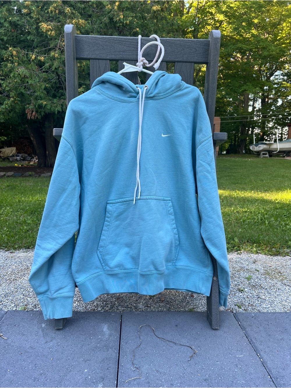 Nike Men’s Light Teal Crewneck Hoodie Sweatshirt